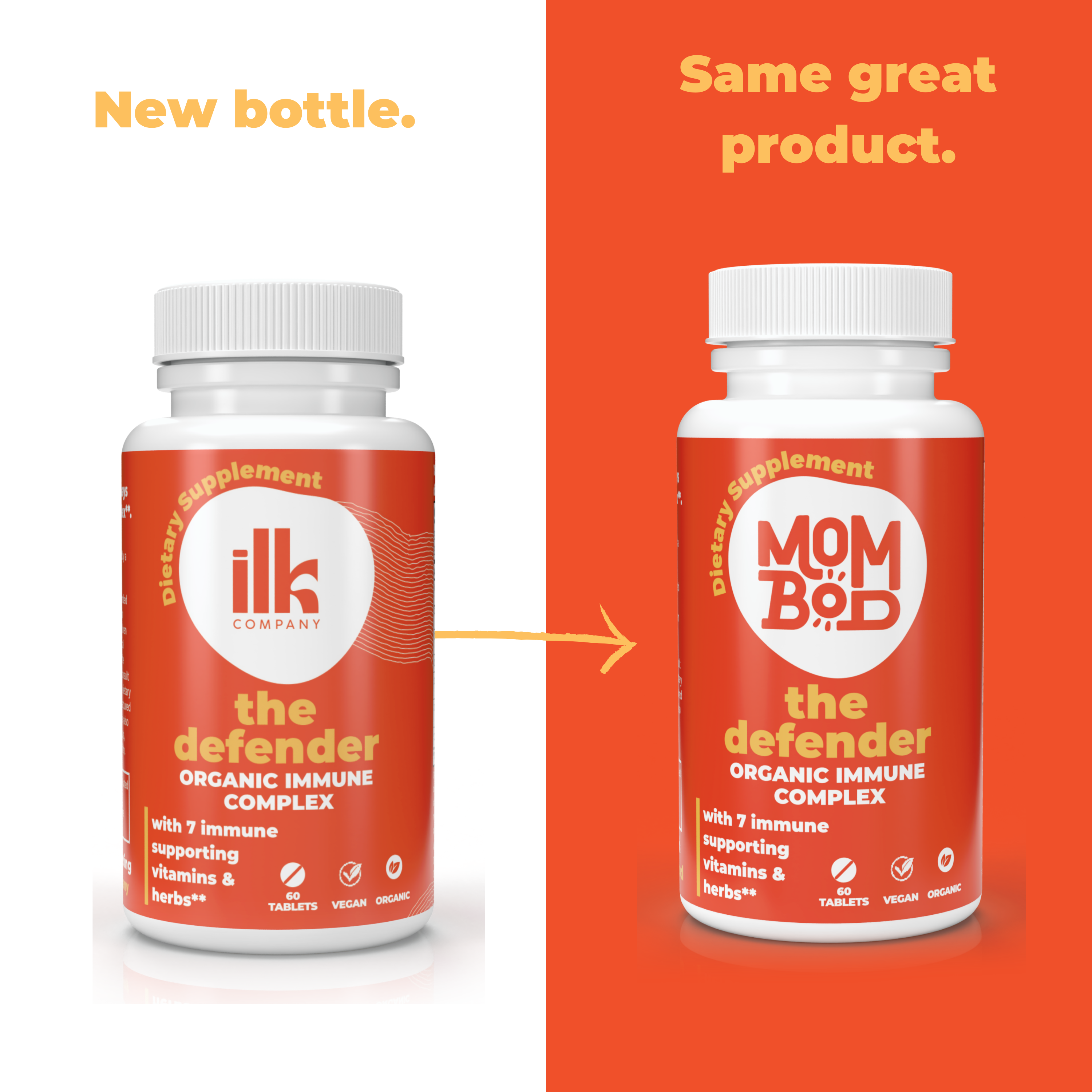 The Defender | 7-in-1 Organic Immune Complex | 60 Tablets | MomBod